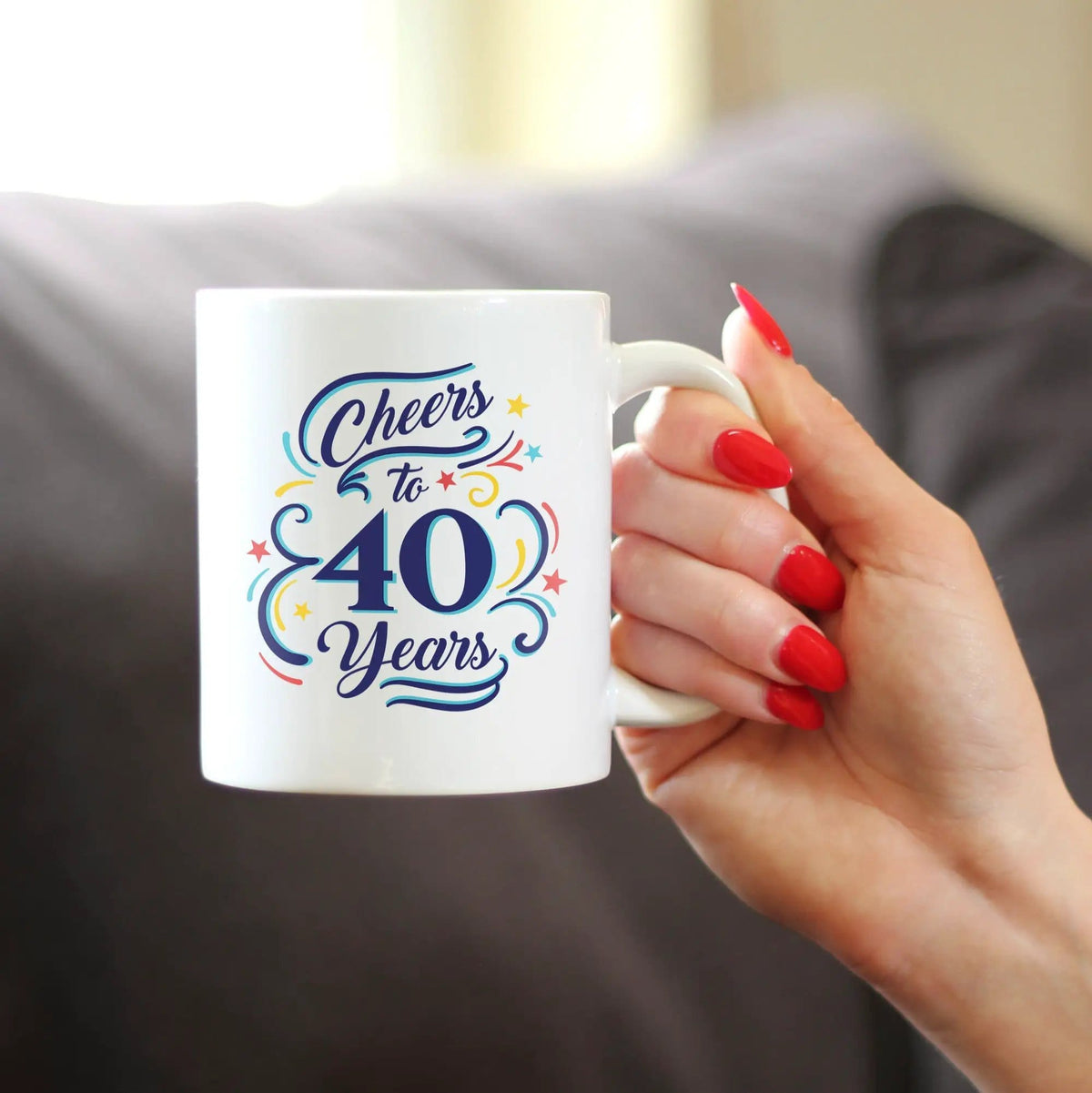 Ceramic Coffee Mug | Dishwasher & Microwave Safe | Double Printed | Cheers to 40 Years