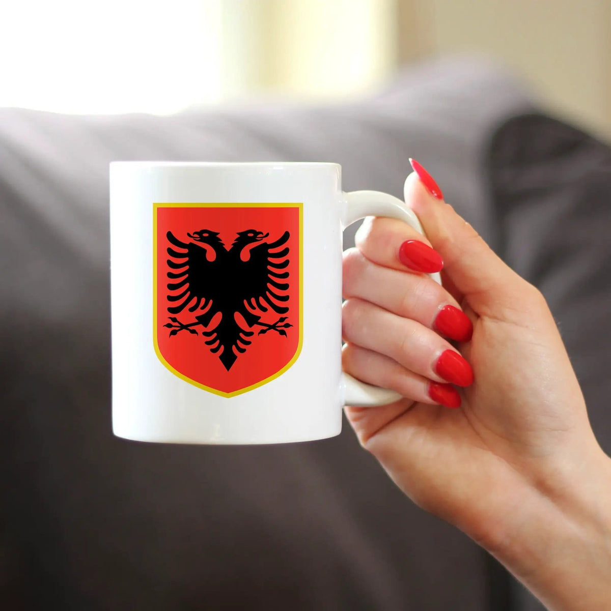 Ceramic Coffee Mug | Dishwasher & Microwave Safe | Double Printed | Albania Flag