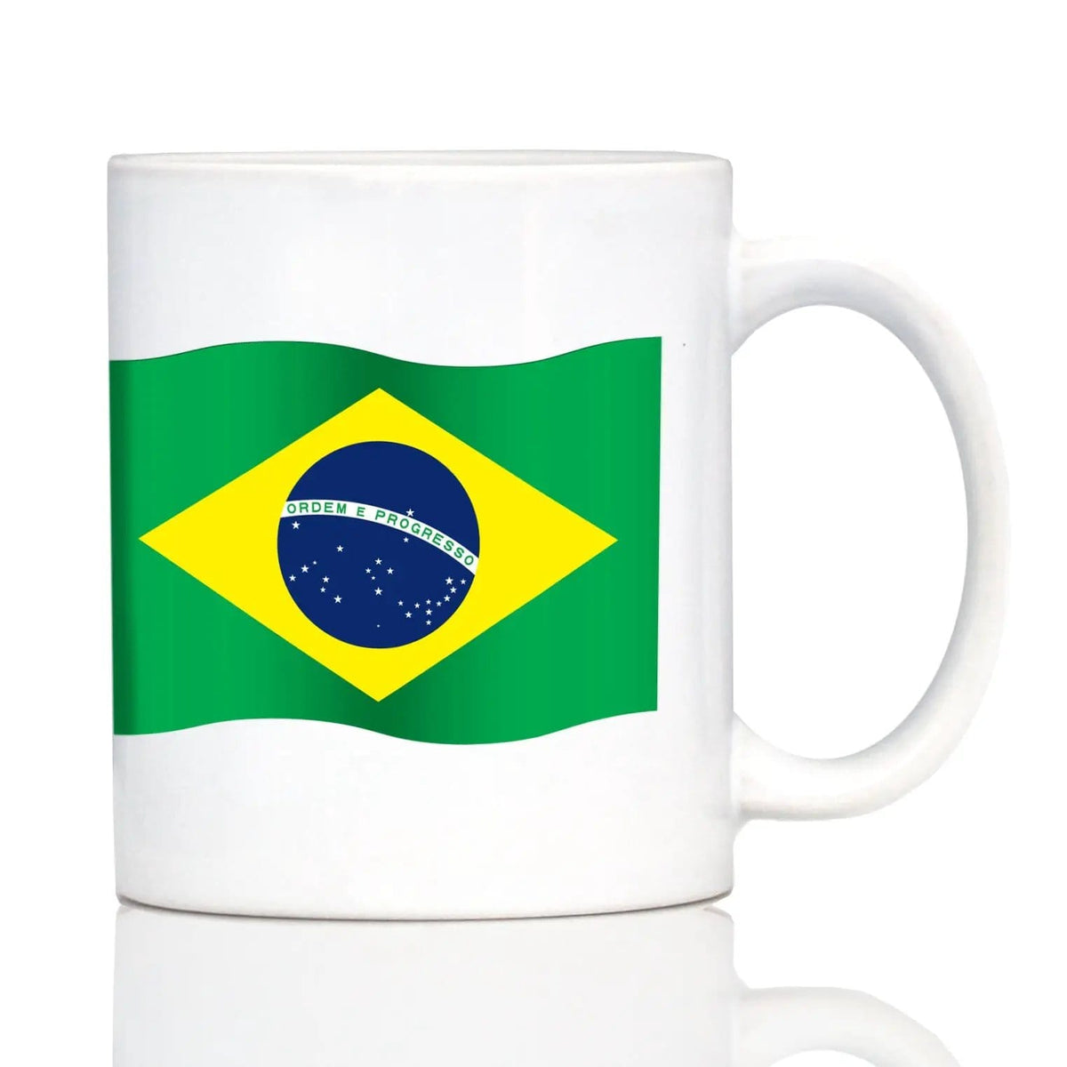 Ceramic Coffee Mug | Dishwasher & Microwave Safe | Double Printed | Brazil Flag