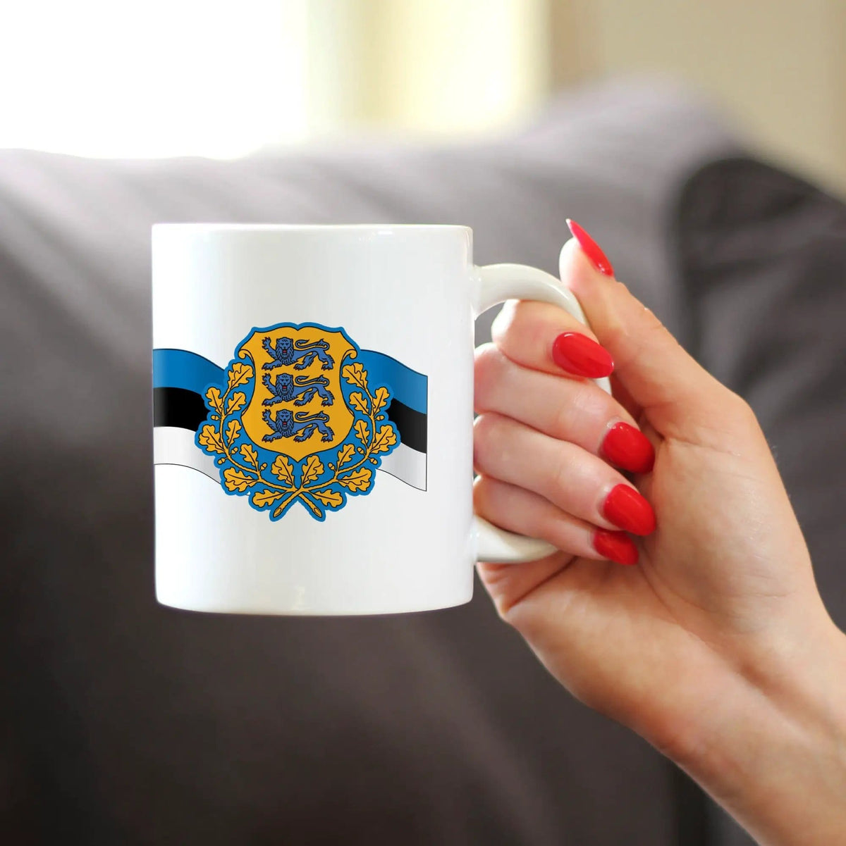 Ceramic Coffee Mug | Dishwasher & Microwave Safe | Double Printed | Estonia Flag
