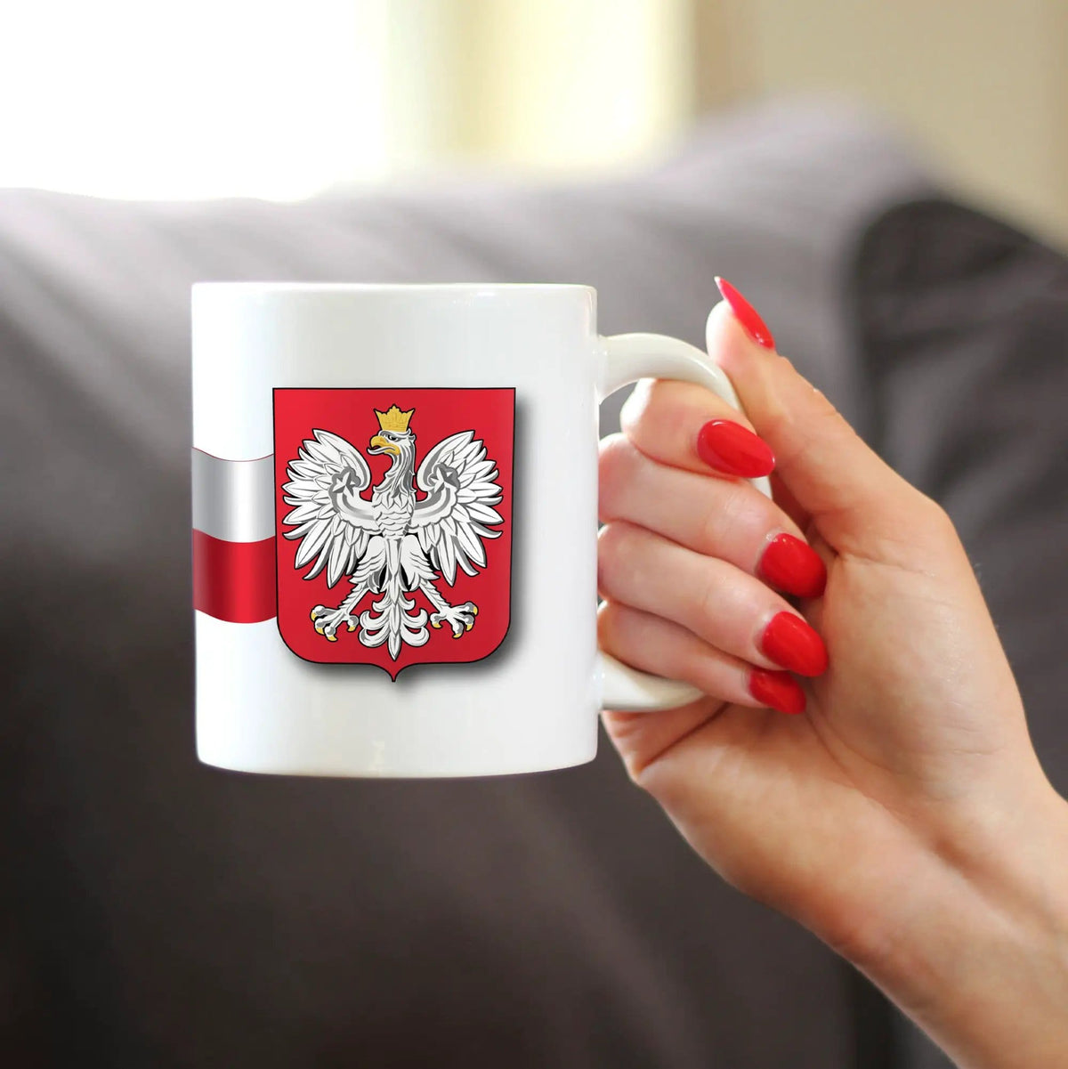 Ceramic Coffee Mug | Dishwasher & Microwave Safe | Double Printed | Poland Flag