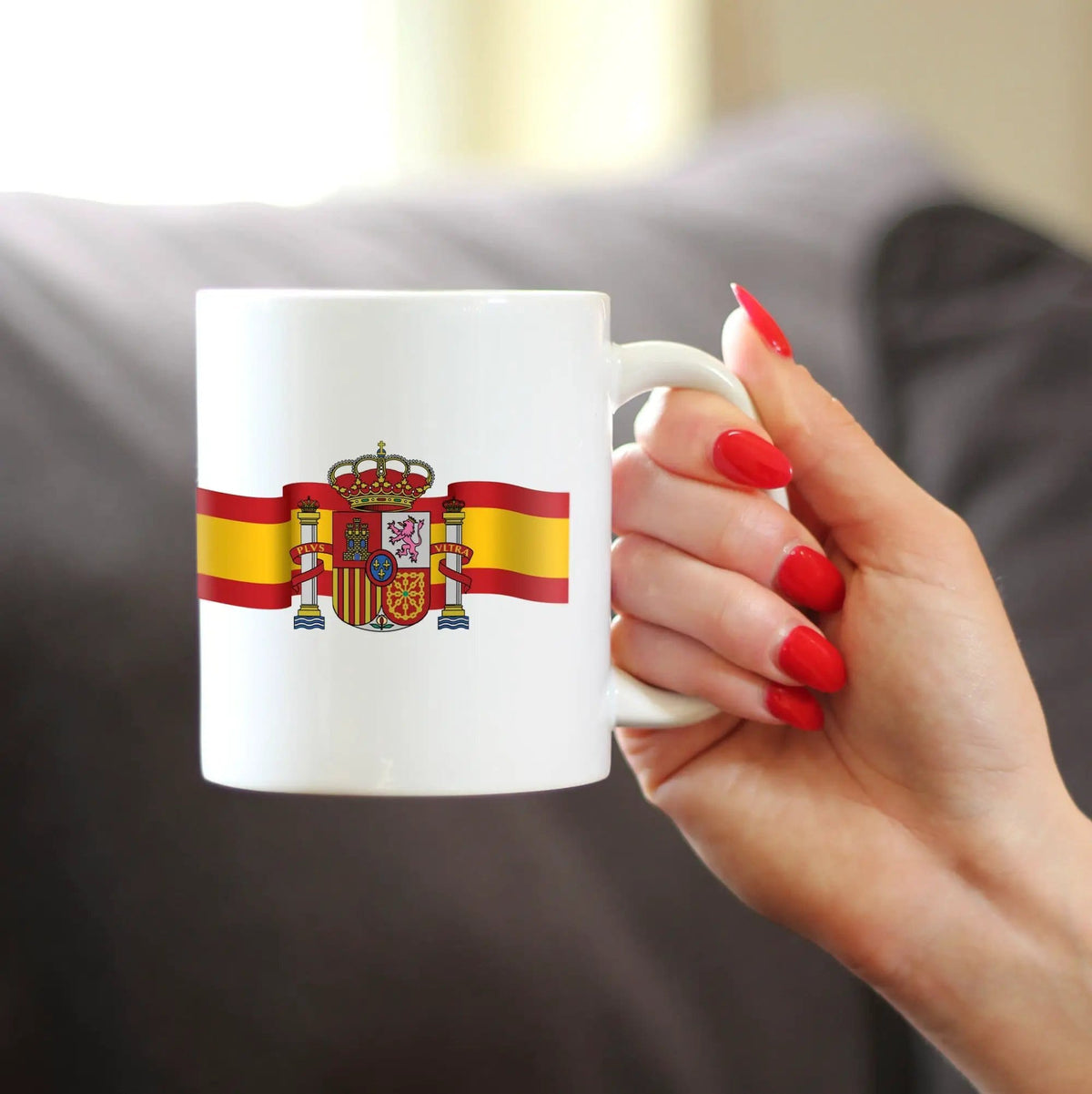 Ceramic Coffee Mug | Dishwasher & Microwave Safe | Double Printed | Spain Flag