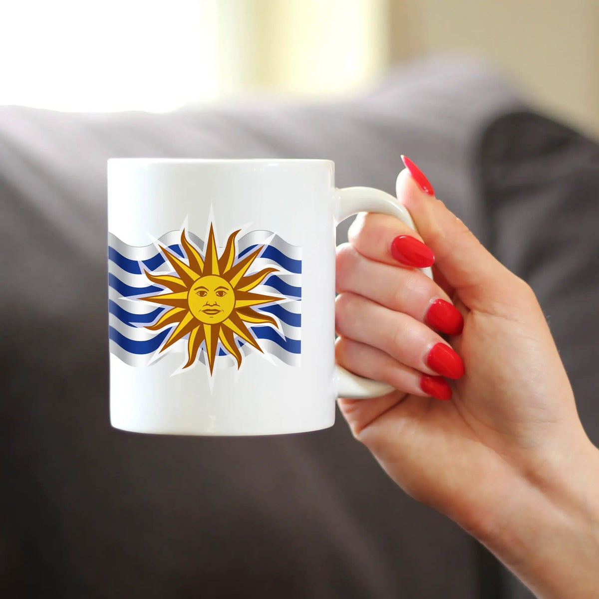 Ceramic Coffee Mug | Dishwasher & Microwave Safe | Double Printed | Uruguay Flag