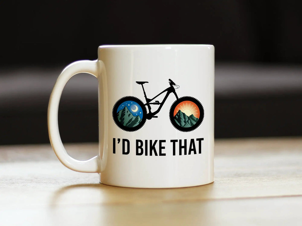 Ceramic Coffee Mug | Dishwasher & Microwave Safe | Double Printed | I'd Bike That