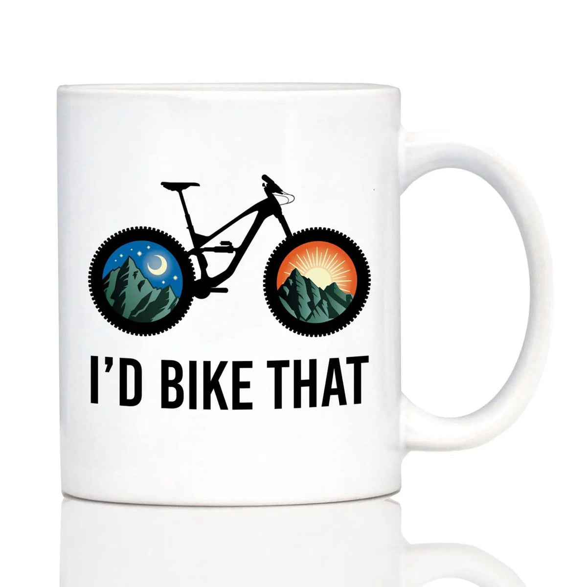 Ceramic Coffee Mug | Dishwasher & Microwave Safe | Double Printed | I'd Bike That