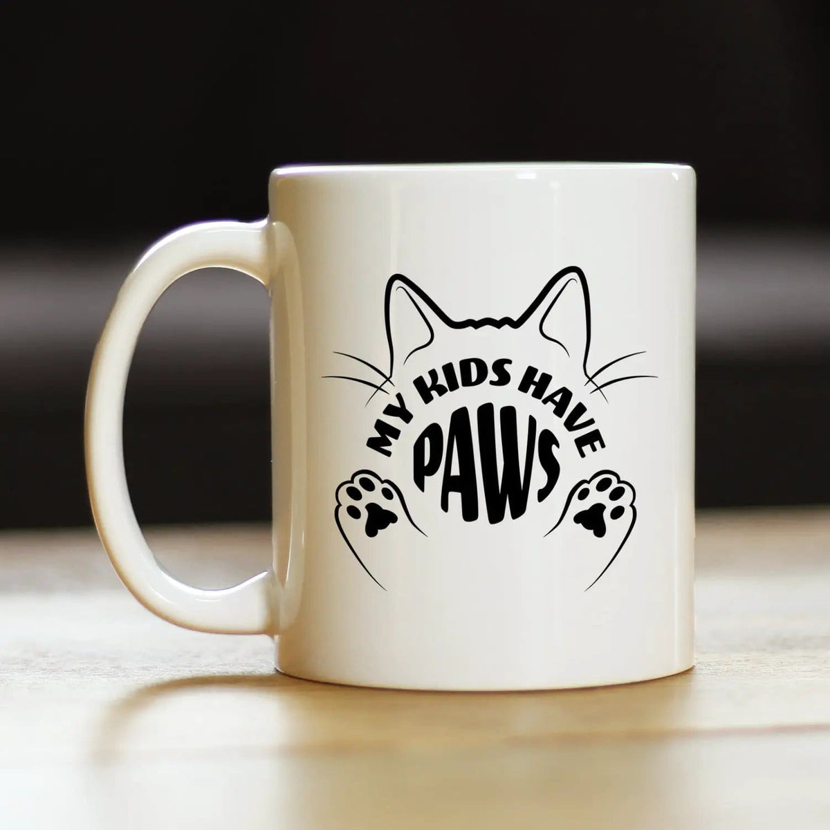 Ceramic Coffee Mug | Dishwasher & Microwave Safe | Double Printed | Kids Have Paws Cat