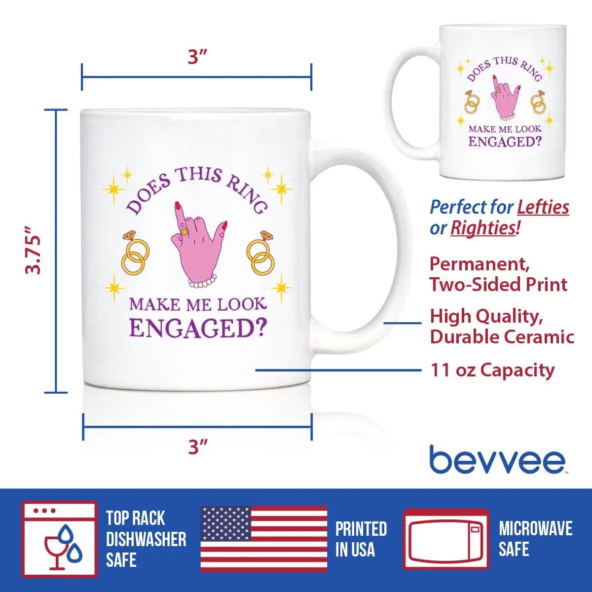 Ceramic Coffee Mug | Dishwasher & Microwave Safe | Double Printed | Engagement Gift