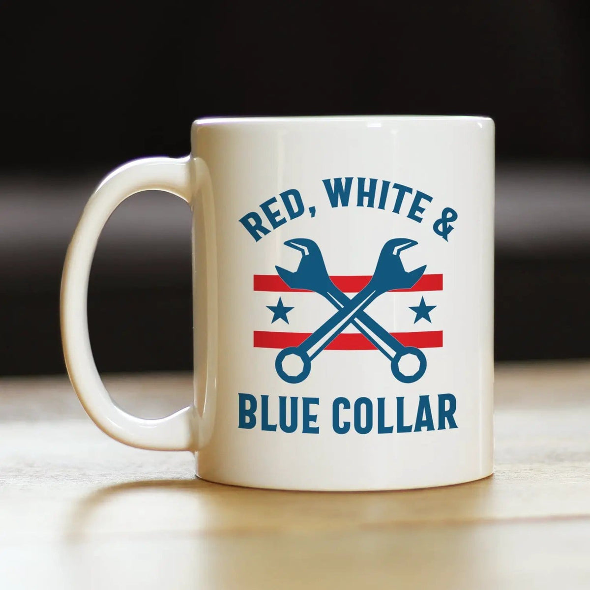 Ceramic Coffee Mug | Dishwasher & Microwave Safe | Double Printed | Red White & Blue Collar