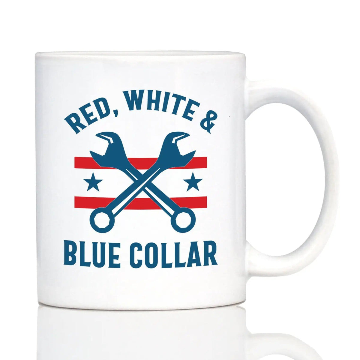 Ceramic Coffee Mug | Dishwasher & Microwave Safe | Double Printed | Red White & Blue Collar