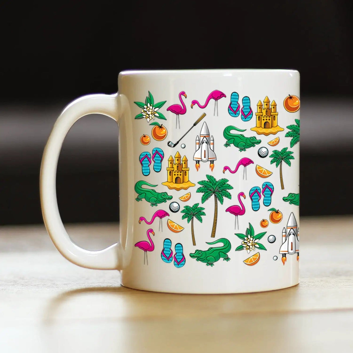 Ceramic Coffee Mug | Dishwasher & Microwave Safe | Double Printed | Florida Pattern