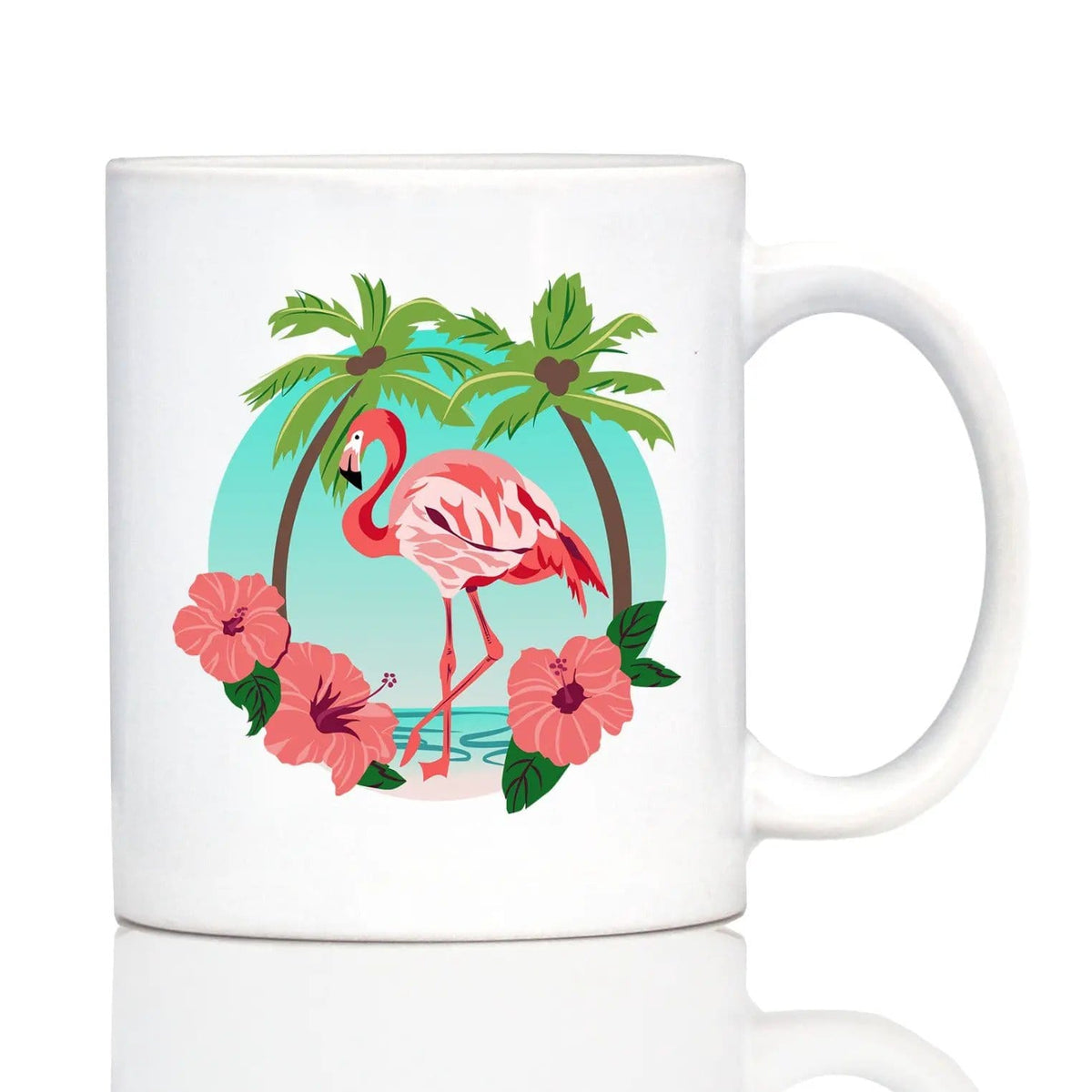 Ceramic Coffee Mug | Dishwasher & Microwave Safe | Double Printed | Tropical Flamingo