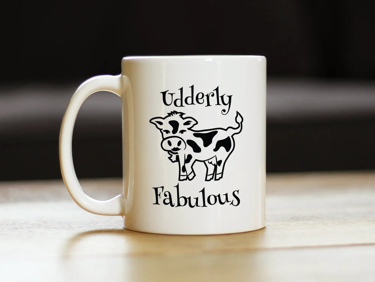 Ceramic Coffee Mug | Dishwasher & Microwave Safe | Double Printed | Udderly Fabulous - Cow