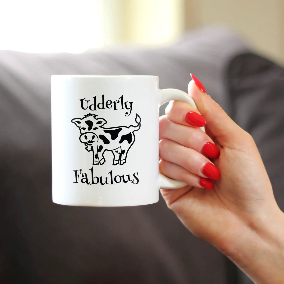 Ceramic Coffee Mug | Dishwasher & Microwave Safe | Double Printed | Udderly Fabulous - Cow