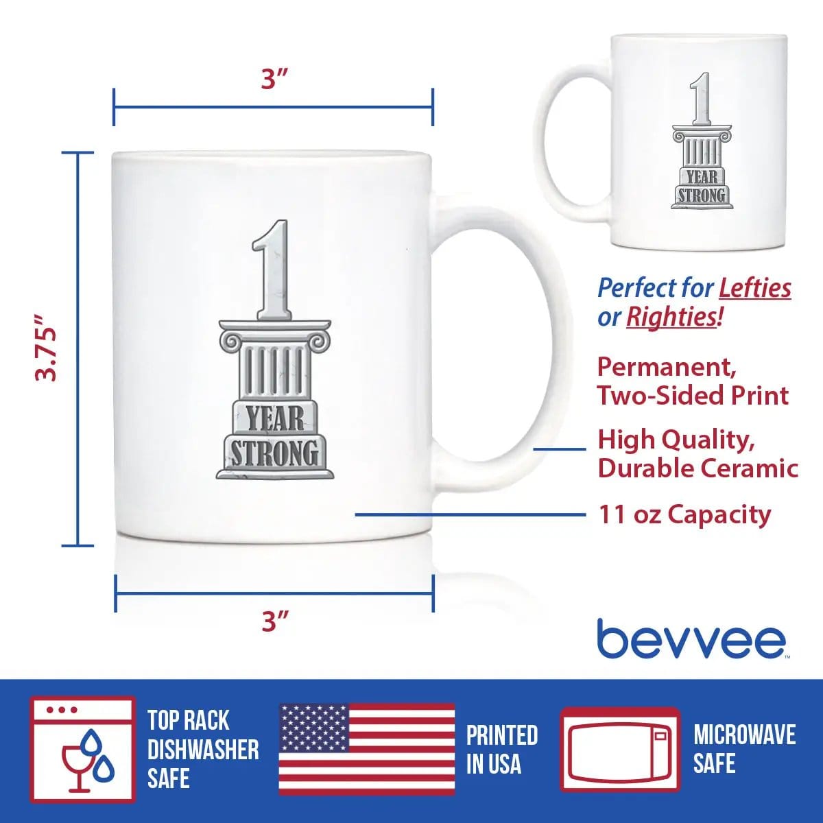 Ceramic Coffee Mug | Dishwasher & Microwave Safe | Double Printed | 1 Year Strong