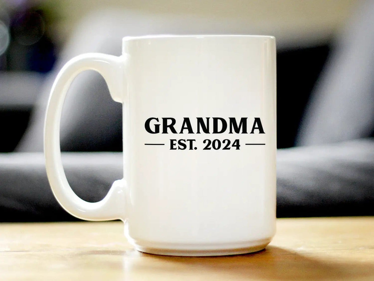 Ceramic Coffee Mug | Dishwasher & Microwave Safe | Double Printed | Grandma Est 2024 - New Grandmother