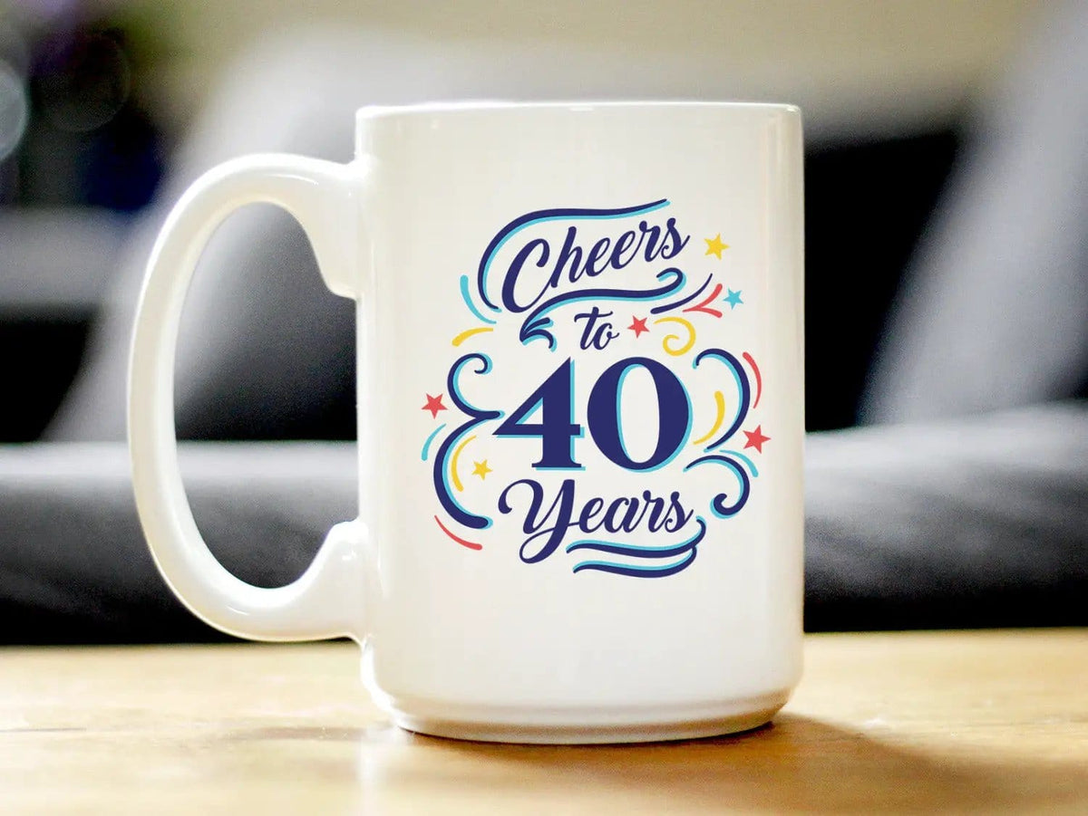 Ceramic Coffee Mug | Dishwasher & Microwave Safe | Double Printed | Cheers to 40 Years