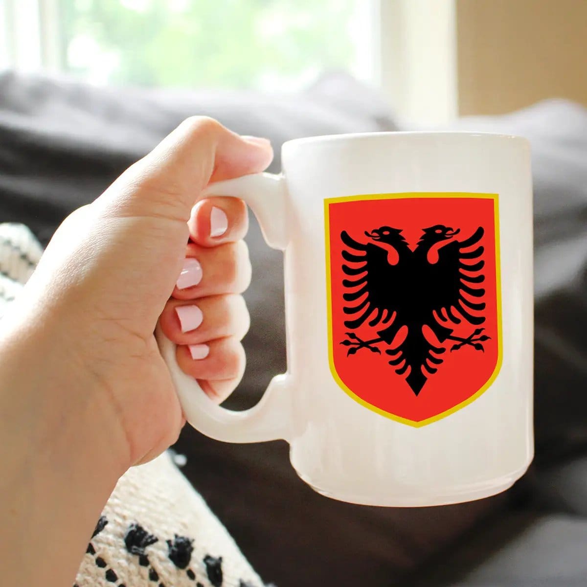 Ceramic Coffee Mug | Dishwasher & Microwave Safe | Double Printed | Albania Flag