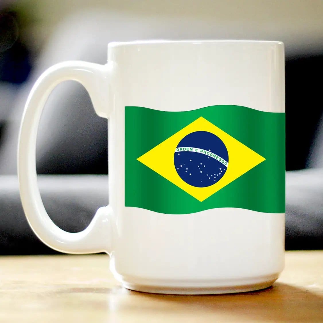 Ceramic Coffee Mug | Dishwasher & Microwave Safe | Double Printed | Brazil Flag