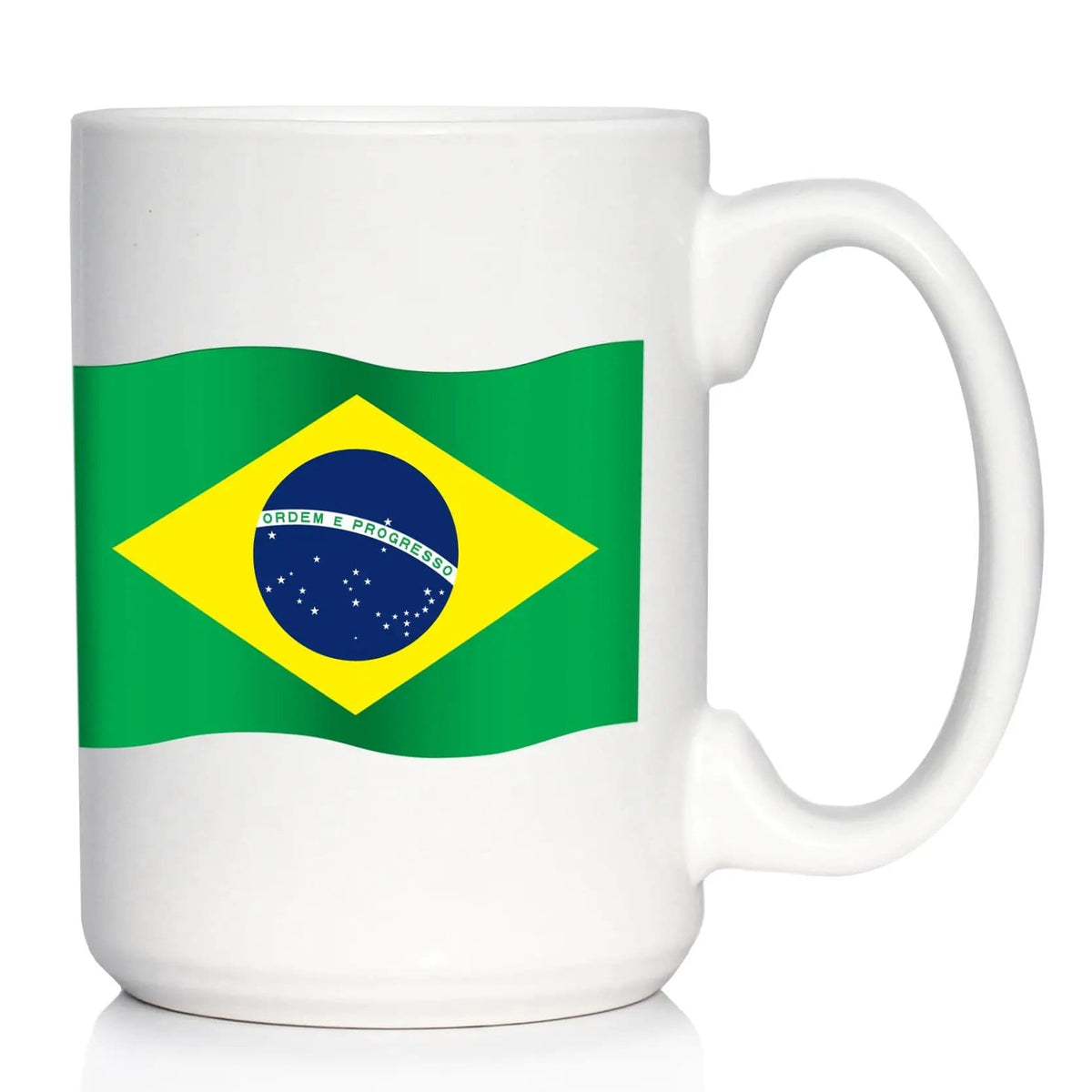 Ceramic Coffee Mug | Dishwasher & Microwave Safe | Double Printed | Brazil Flag