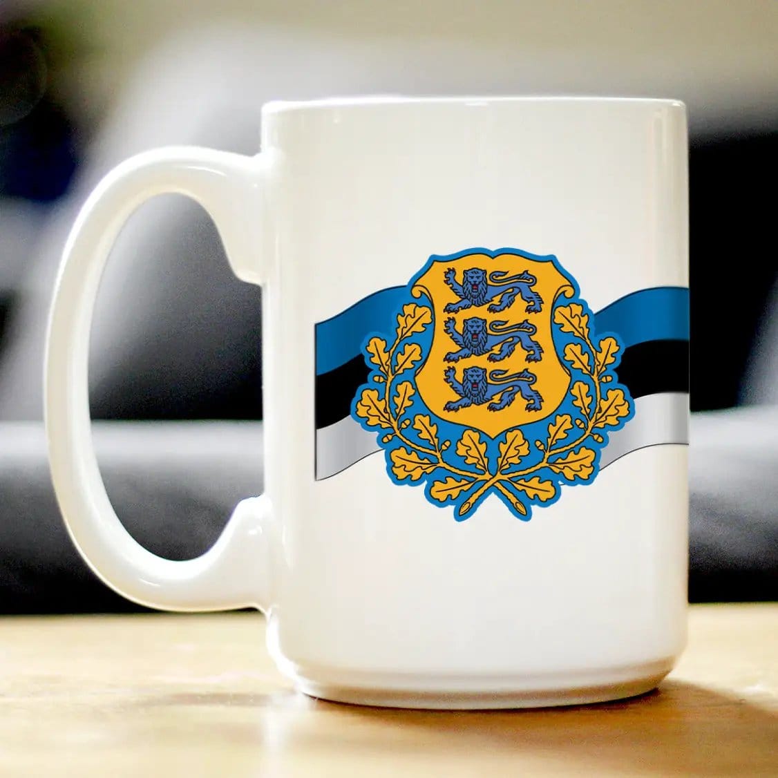 Ceramic Coffee Mug | Dishwasher & Microwave Safe | Double Printed | Estonia Flag