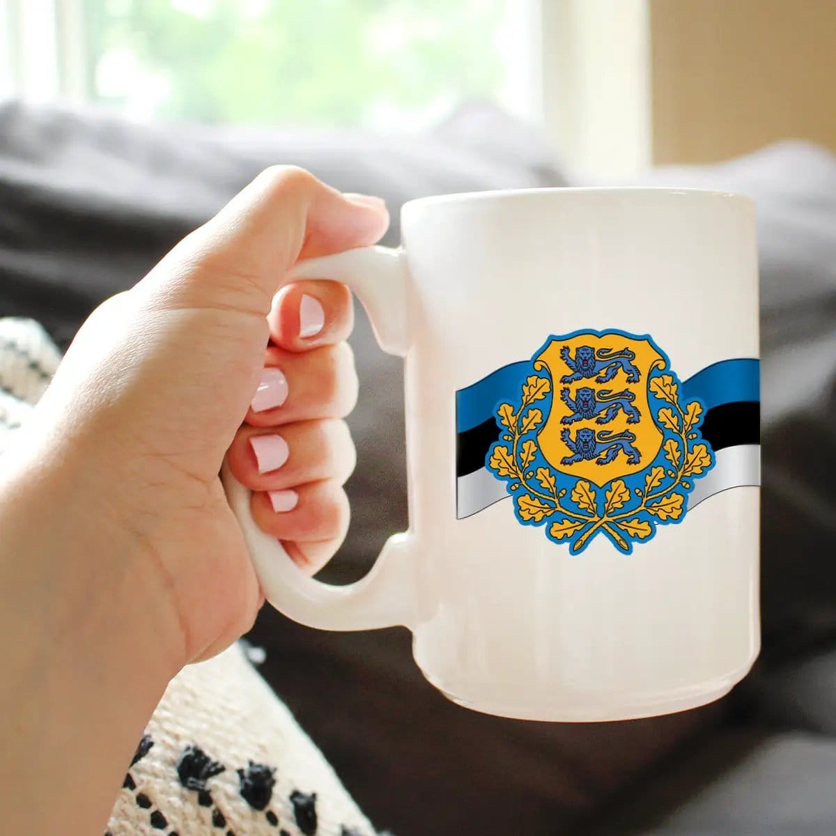 Ceramic Coffee Mug | Dishwasher & Microwave Safe | Double Printed | Estonia Flag