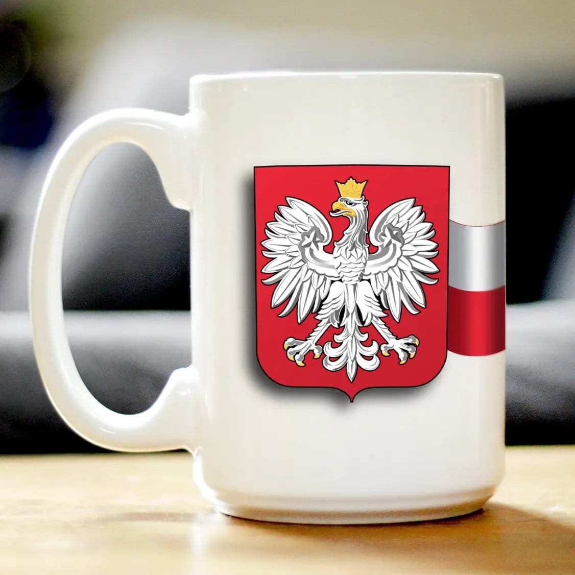 Ceramic Coffee Mug | Dishwasher & Microwave Safe | Double Printed | Poland Flag