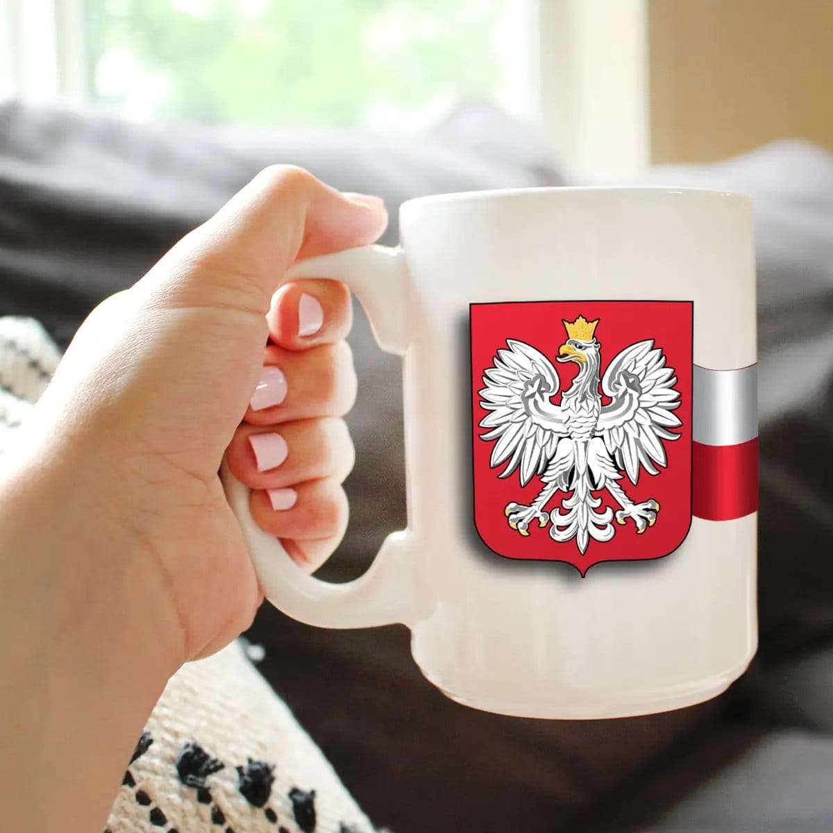 Ceramic Coffee Mug | Dishwasher & Microwave Safe | Double Printed | Poland Flag