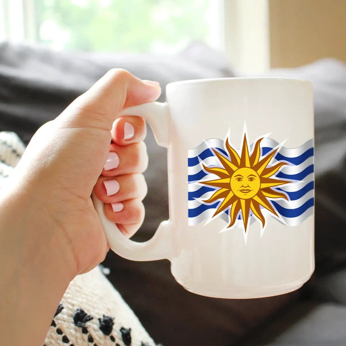Ceramic Coffee Mug | Dishwasher & Microwave Safe | Double Printed | Uruguay Flag