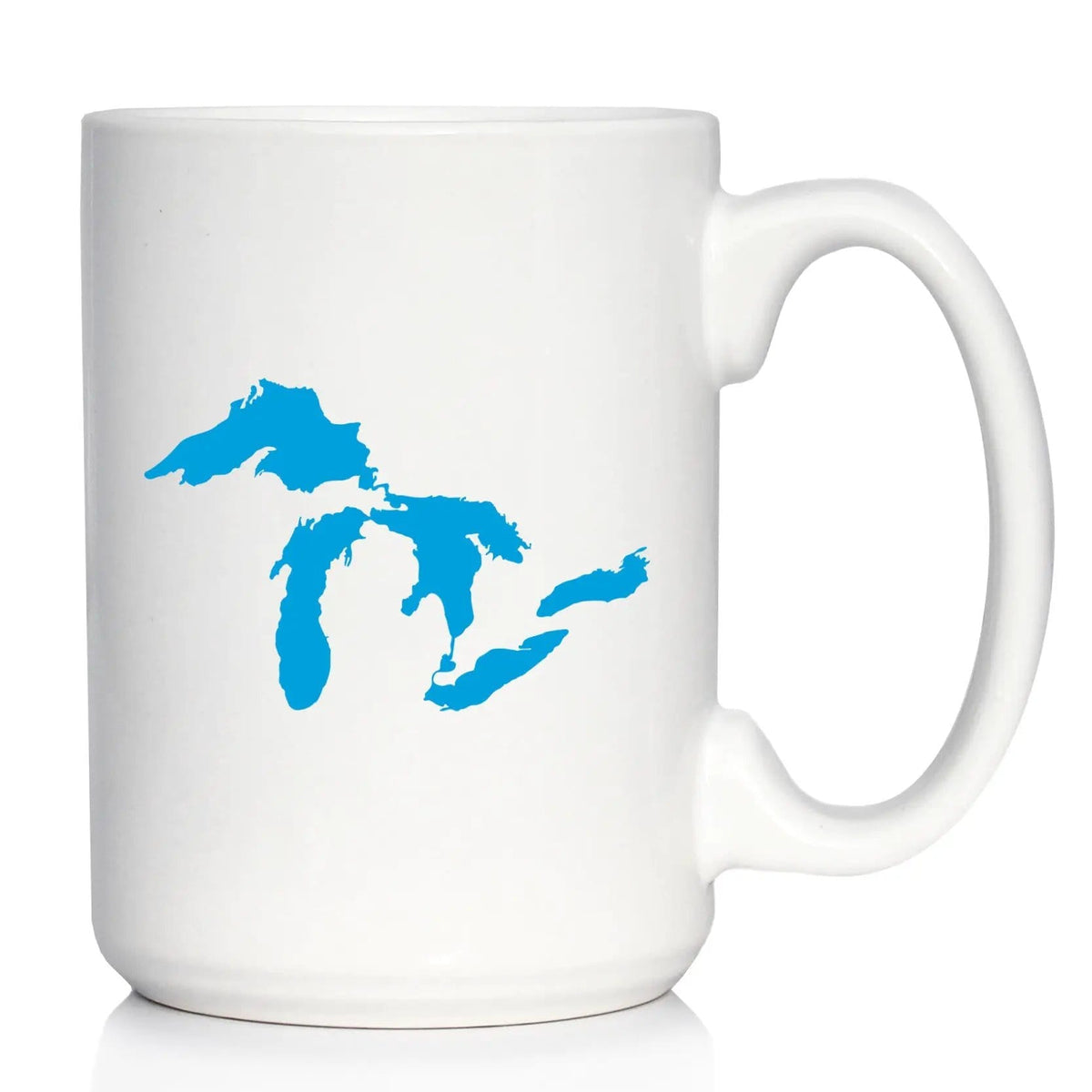Ceramic Coffee Mug | Dishwasher & Microwave Safe | Double Printed | Great Lakes Map