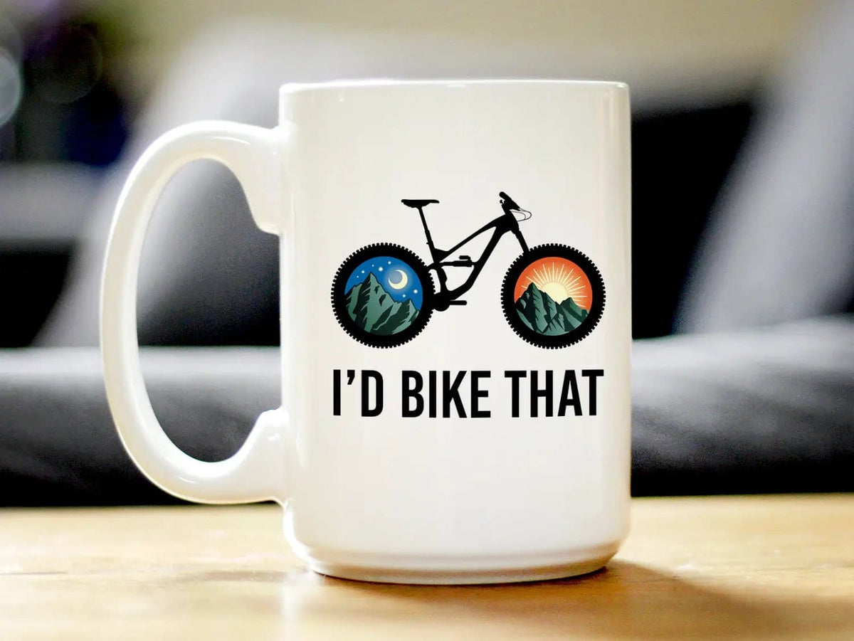 Ceramic Coffee Mug | Dishwasher & Microwave Safe | Double Printed | I'd Bike That