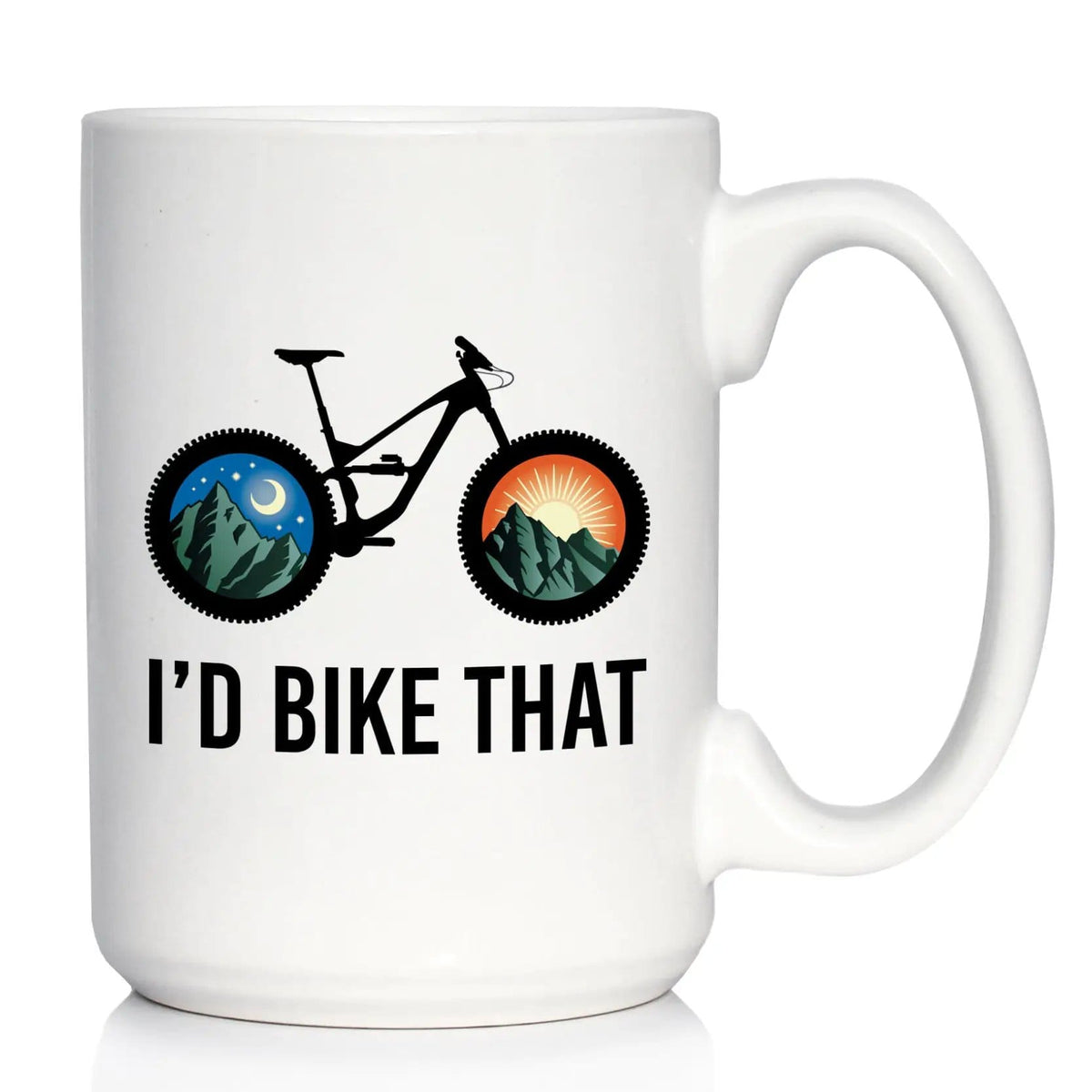 Ceramic Coffee Mug | Dishwasher & Microwave Safe | Double Printed | I'd Bike That