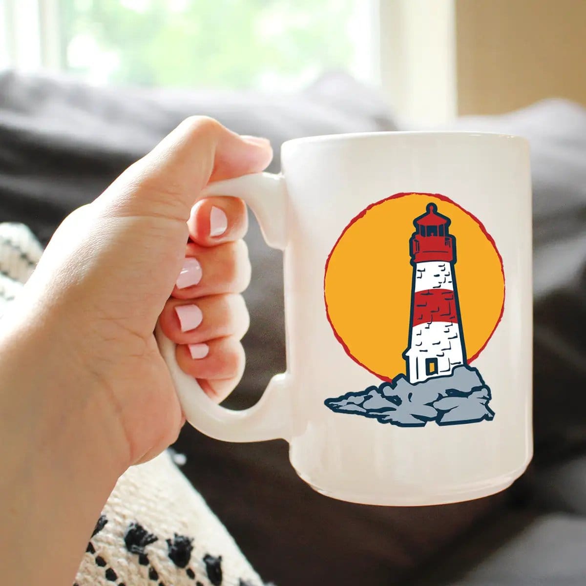 Ceramic Coffee Mug | Dishwasher & Microwave Safe | Double Printed | Lighthouse