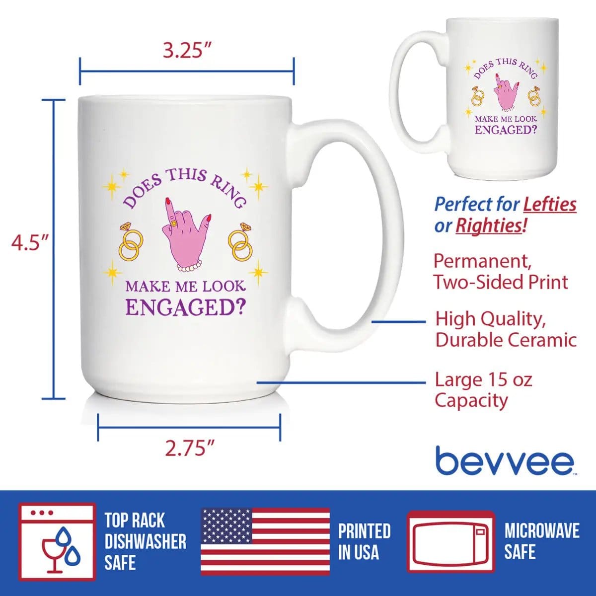 Ceramic Coffee Mug | Dishwasher & Microwave Safe | Double Printed | Engagement Gift