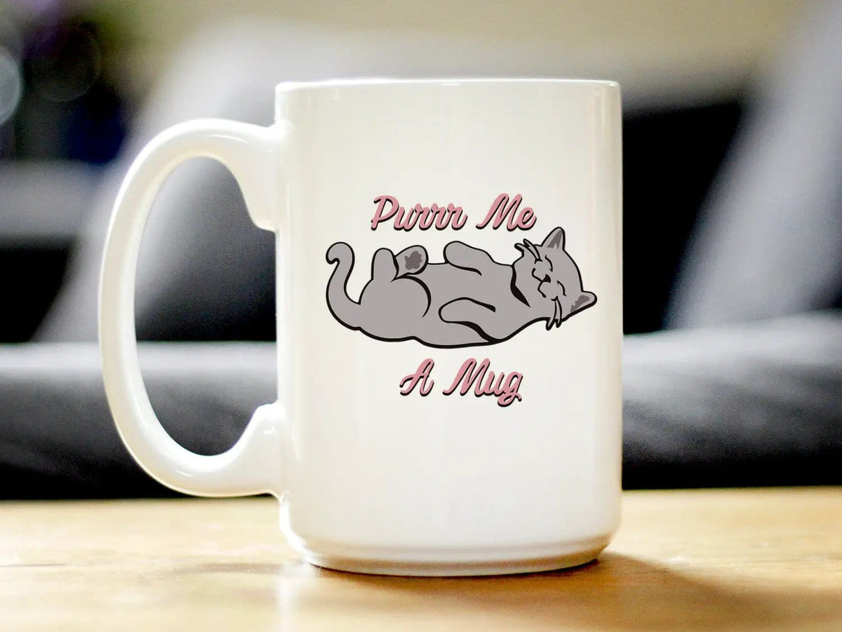 Ceramic Coffee Mug | Dishwasher & Microwave Safe | Double Printed | Purr Me A