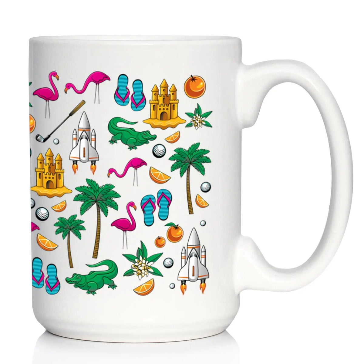 Ceramic Coffee Mug | Dishwasher & Microwave Safe | Double Printed | Florida Pattern