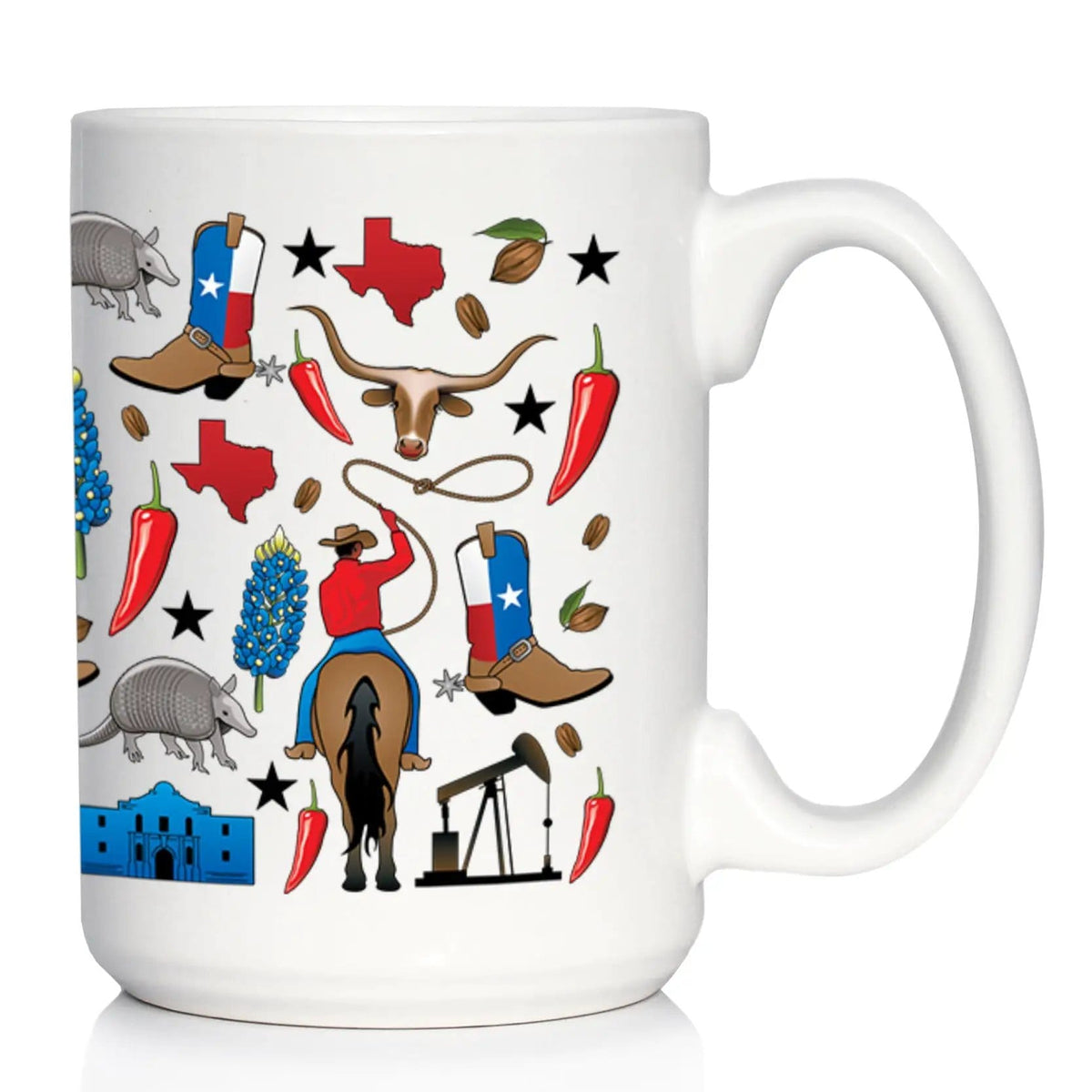 Ceramic Coffee Mug | Dishwasher & Microwave Safe | Double Printed | Texas Pattern