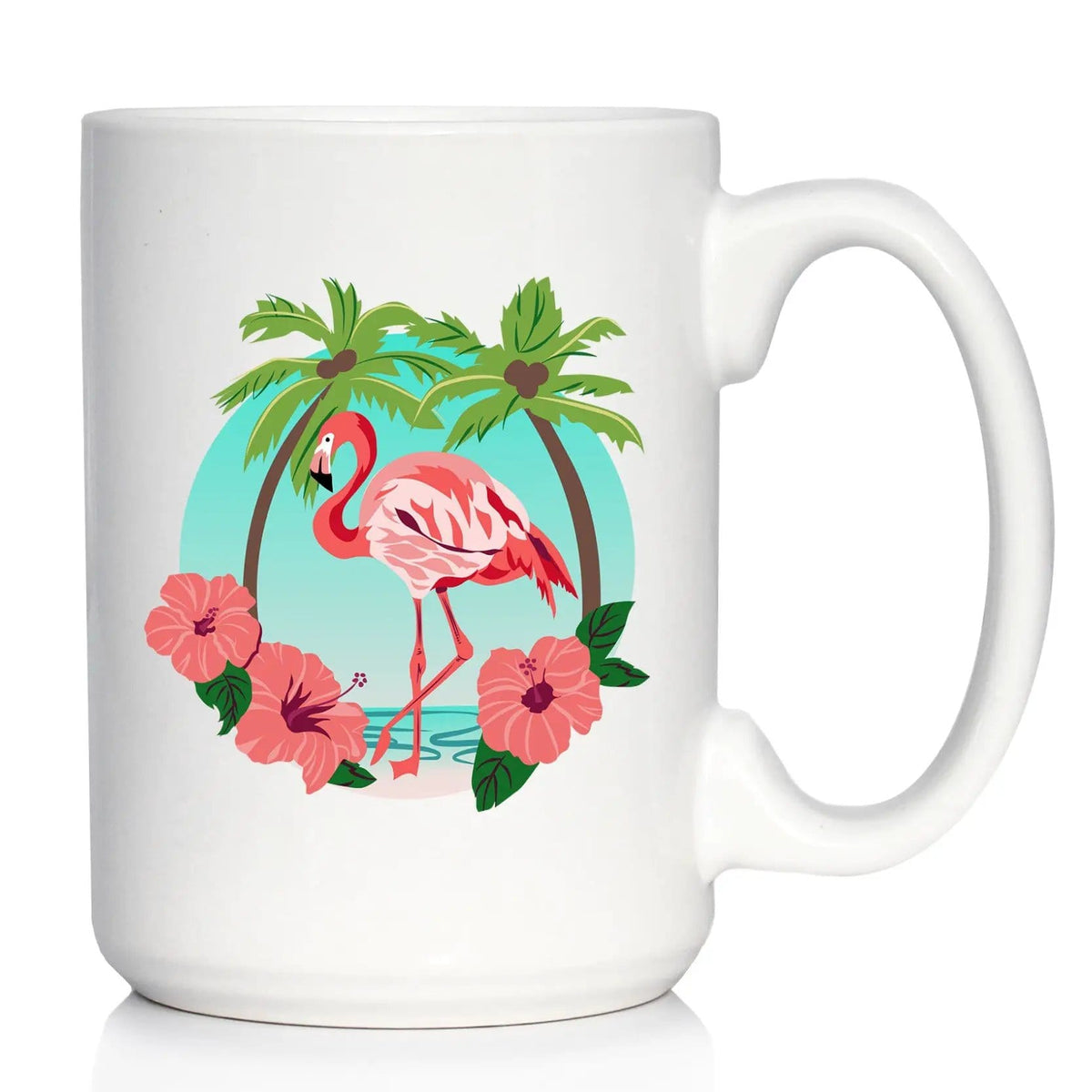 Ceramic Coffee Mug | Dishwasher & Microwave Safe | Double Printed | Tropical Flamingo
