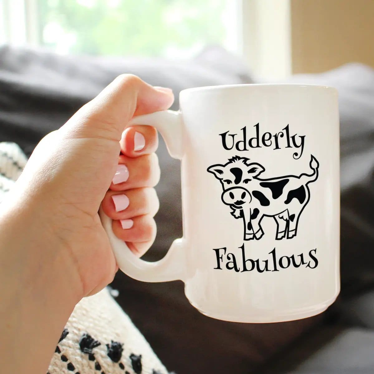 Ceramic Coffee Mug | Dishwasher & Microwave Safe | Double Printed | Udderly Fabulous - Cow