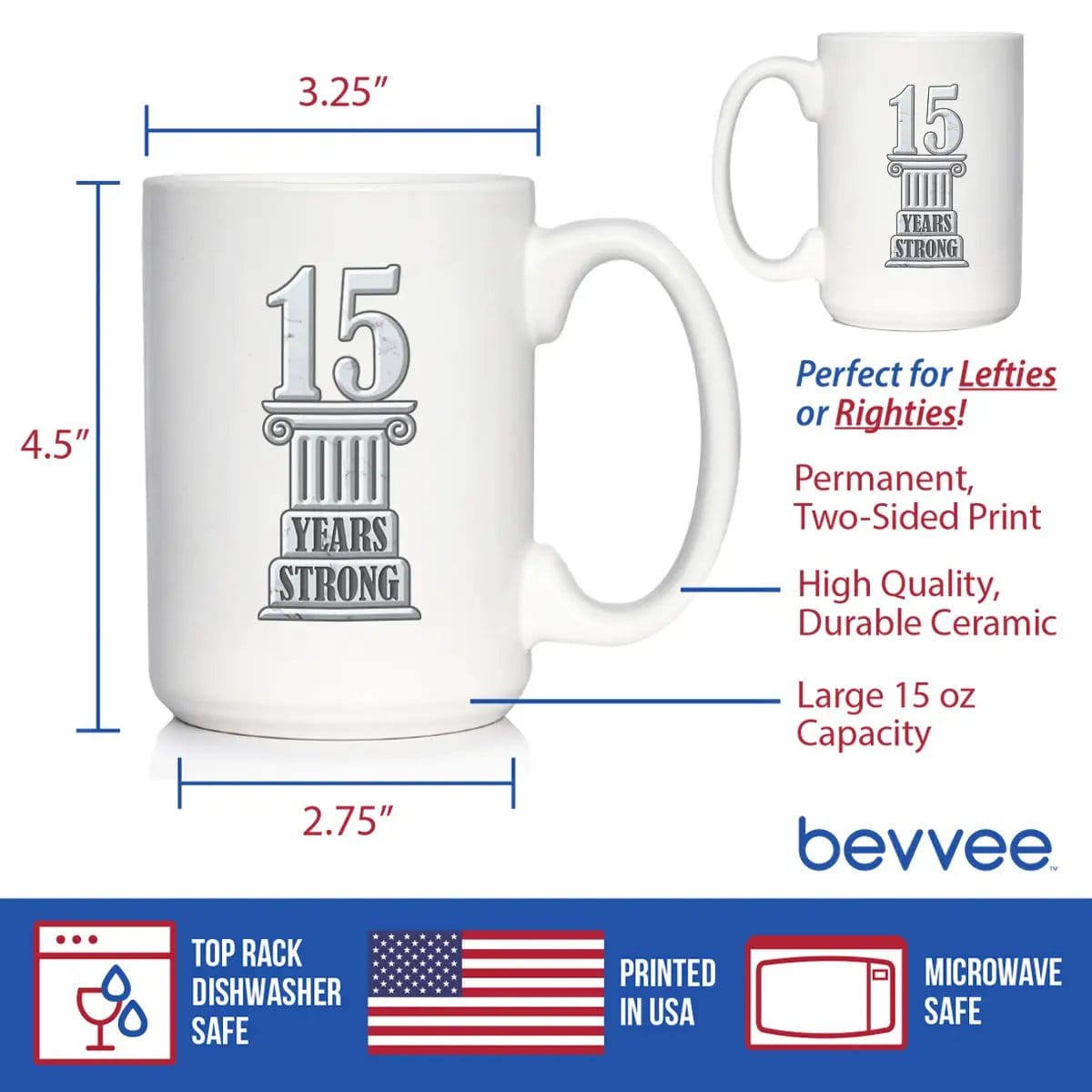 Ceramic Coffee Mug | Dishwasher & Microwave Safe | Double Printed | 15 Years Strong