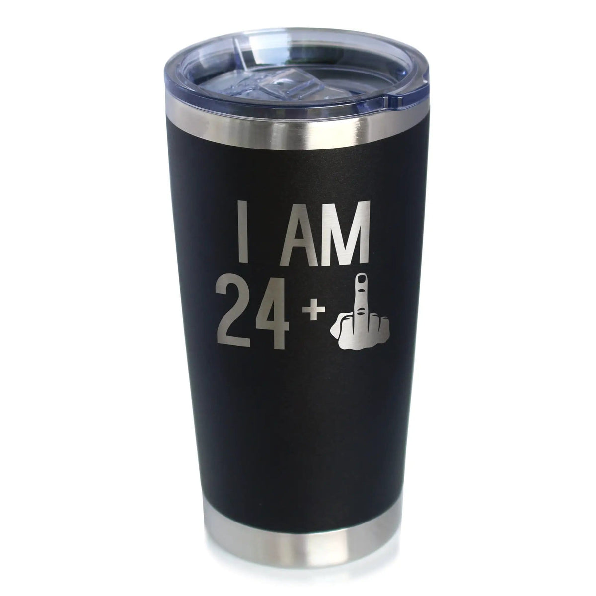 Insulated Coffee Tumbler | 20 oz Stainless Steel | Sliding Lid | 24 + 1 Middle Finger