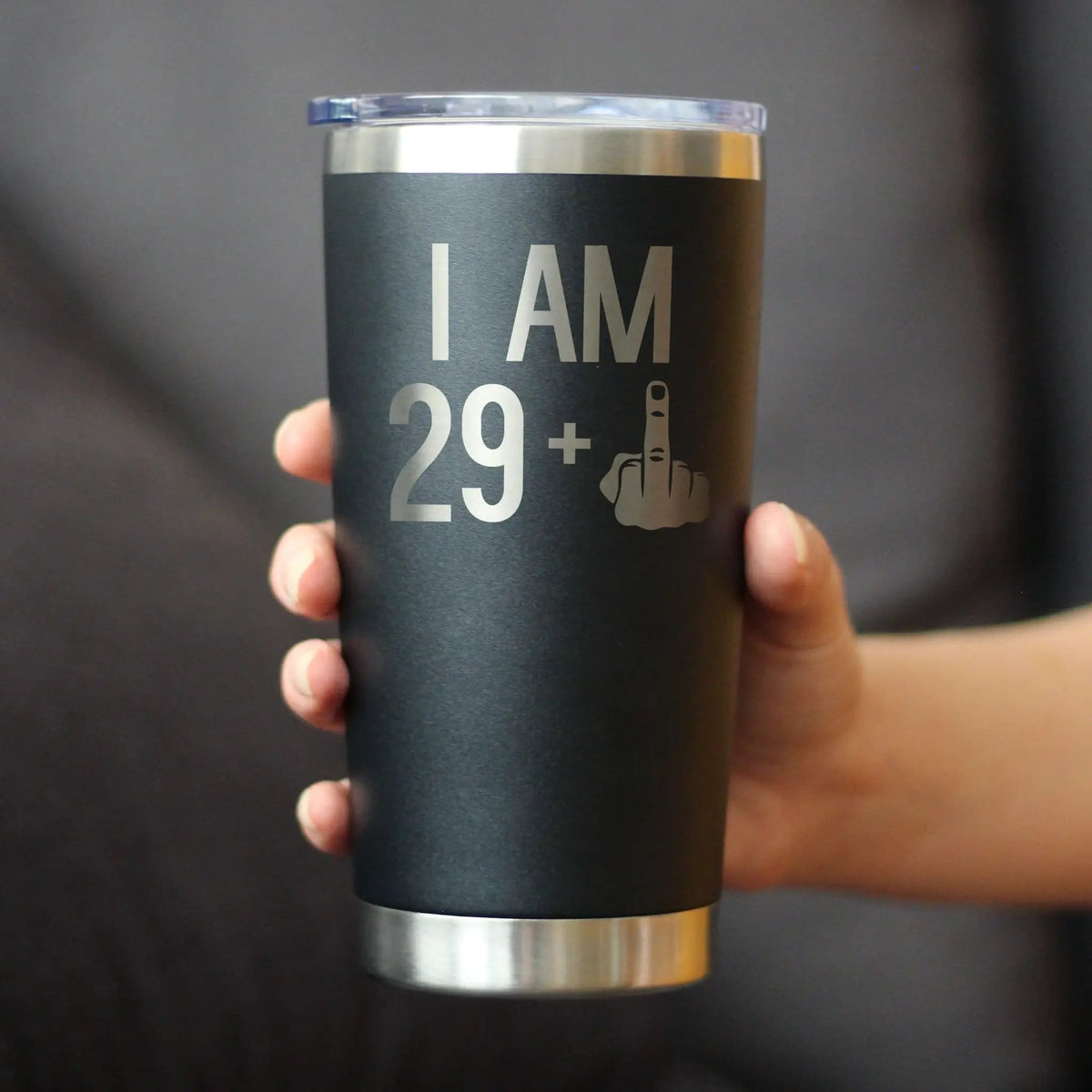 Insulated Coffee Tumbler | 20 oz Stainless Steel | Sliding Lid | 29 + 1 Middle Finger