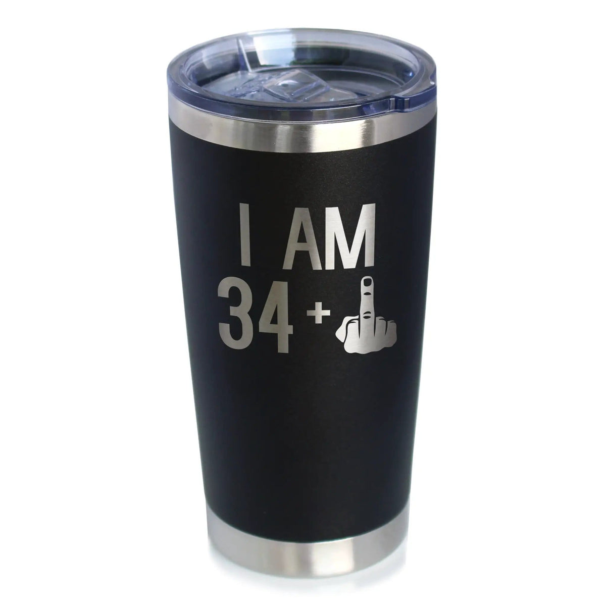 Insulated Coffee Tumbler | 20 oz Stainless Steel | Sliding Lid | 34 + 1 Middle Finger
