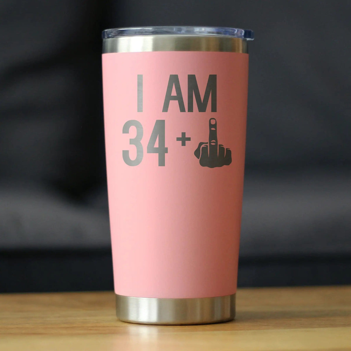 Insulated Coffee Tumbler | 20 oz Stainless Steel | Sliding Lid | 34 + 1 Middle Finger