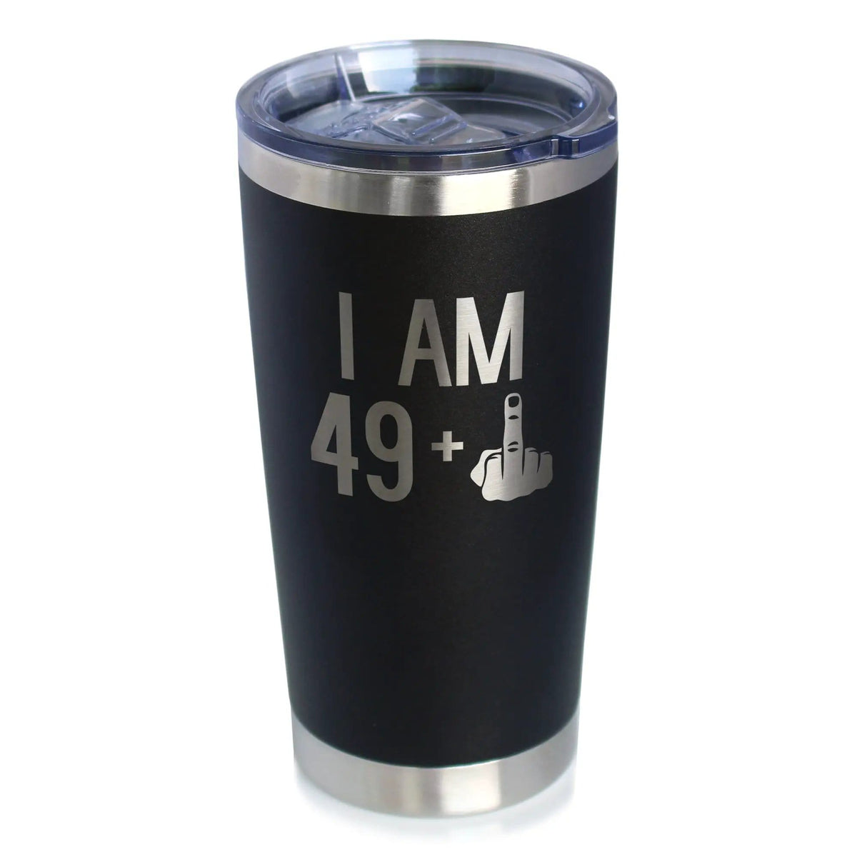 Insulated Coffee Tumbler | 20 oz Stainless Steel | Sliding Lid | 49 + 1 Middle Finger
