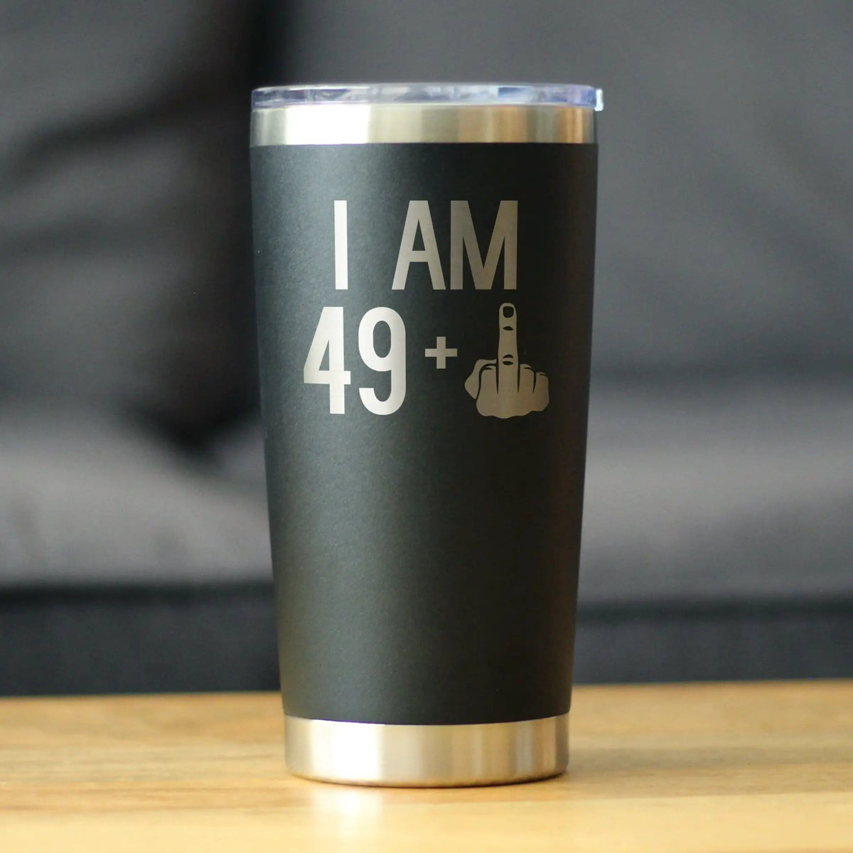 Insulated Coffee Tumbler | 20 oz Stainless Steel | Sliding Lid | 49 + 1 Middle Finger
