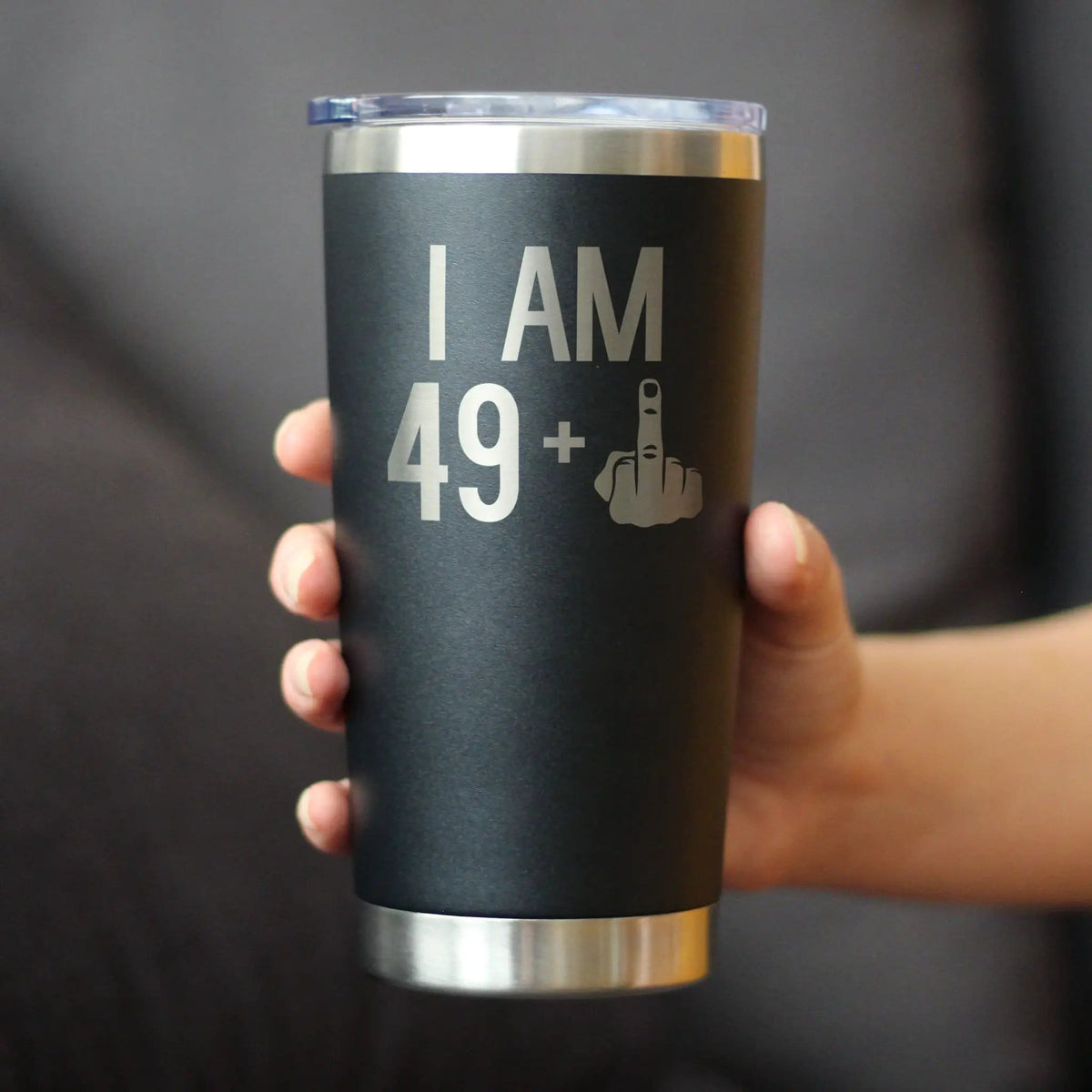 Insulated Coffee Tumbler | 20 oz Stainless Steel | Sliding Lid | 49 + 1 Middle Finger