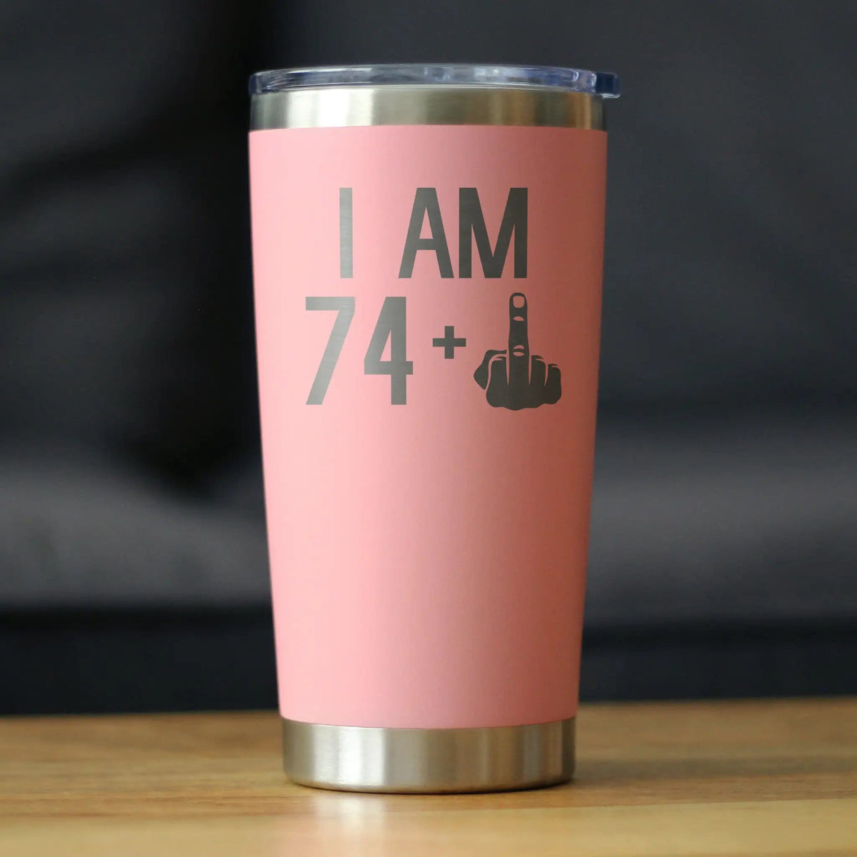 Insulated Coffee Tumbler | 20 oz Stainless Steel | Sliding Lid | 74 + 1 Middle Finger