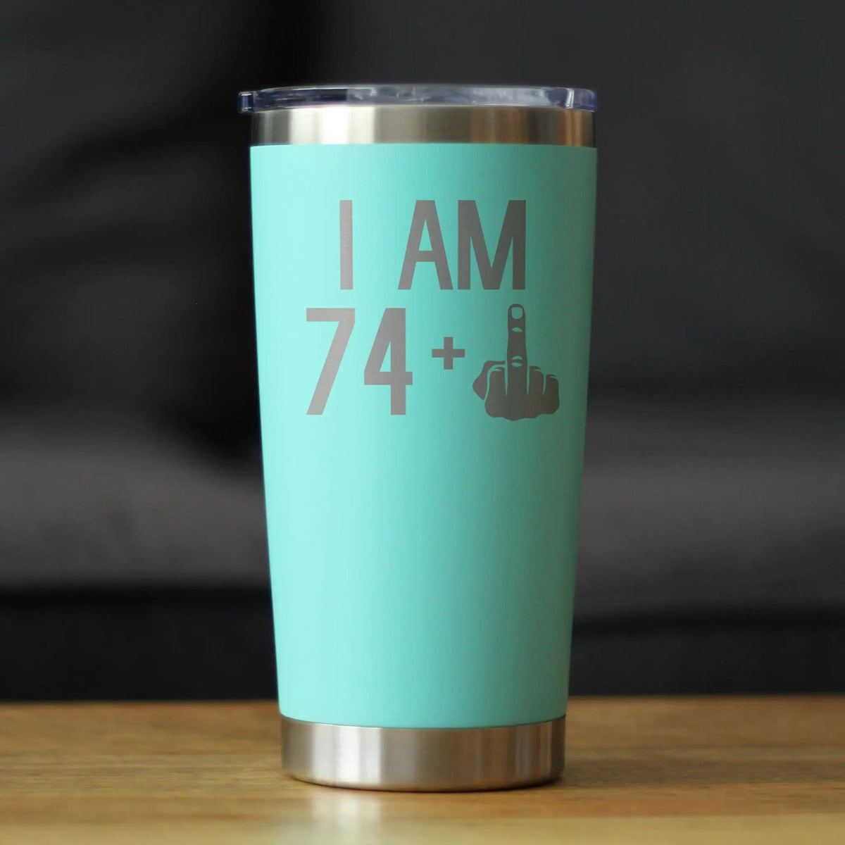 Insulated Coffee Tumbler | 20 oz Stainless Steel | Sliding Lid | 74 + 1 Middle Finger