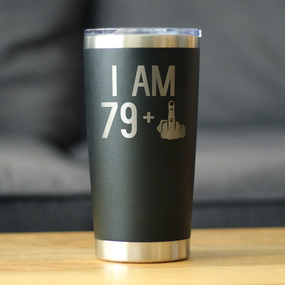 Insulated Coffee Tumbler | 20 oz Stainless Steel | Sliding Lid | 79 + 1 Middle Finger