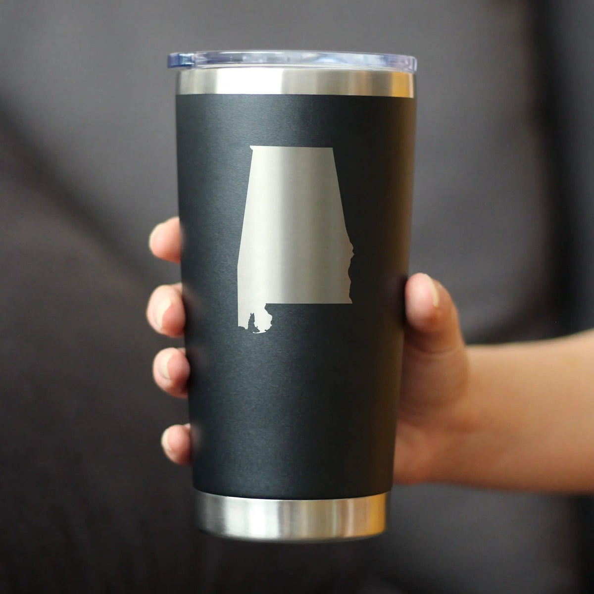 Insulated Coffee Tumbler | 20 oz Stainless Steel | Sliding Lid | Alabama State Outline
